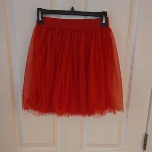 Spirit Red Layered Tulle Skirt